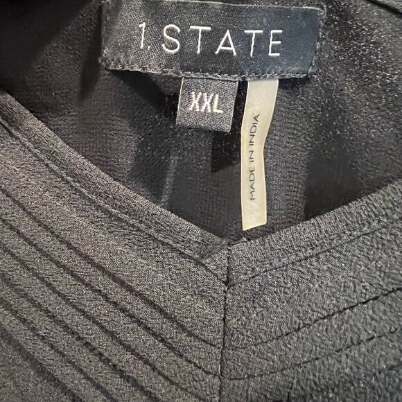 NWT 1State spaghetti strap cami top blouse shirt Black Size XXL - Picture 4 of 8